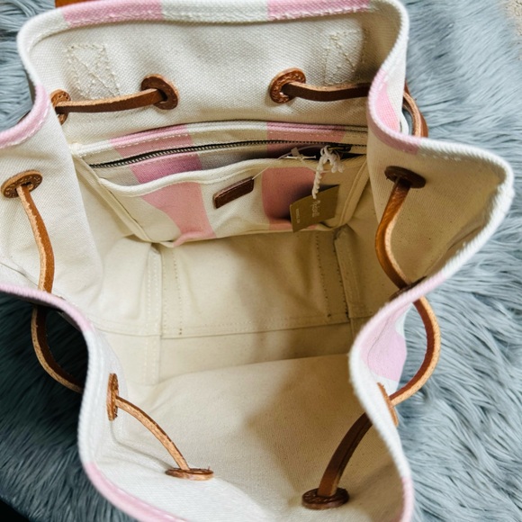 Madewell The Canvas Somerset Backpack in petal pink strip | NWT | - Picture 6 of 7